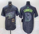 Nike Tampa Bay Rays #13 Caminero black majestic baseball jersey city version 01