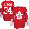 Custom 2017 Toronto Maple Leafs #34 Auston Matthews red hockey jersey