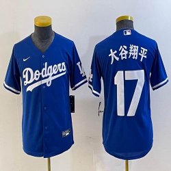 Youth Los Angeles Dodgers #17 Shohei Ohtani Nike blue baseball Jersey -BD 02