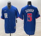 Nike Texas Rangers #5 Corey Seager blue majestic baseball jerseys-BD