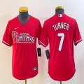 Youth Nike Philadelphia Phillies #7 Trea Turner red majestic baseball jersey