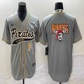 Nike Pittsburgh Pirates blank gray majestic baseball jerseys Joint name-BD 03