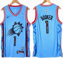 Nike Phoenix Suns #1 Devin Booker skyblue NBA basketball Jerseys city version-XD