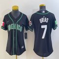 Youth 2023 World Cup Mexico #7 Julio Urias black majestic baseball jerseys 15