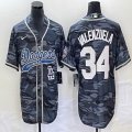 Nike Los Angeles Dodgers #34 Fernando Valenzuela gray camo majestic baseball Jerseys Joint name -BD 01