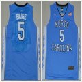 North Carolina Tar Heels #5 Marcus Paige Blue College Basketball Jersey