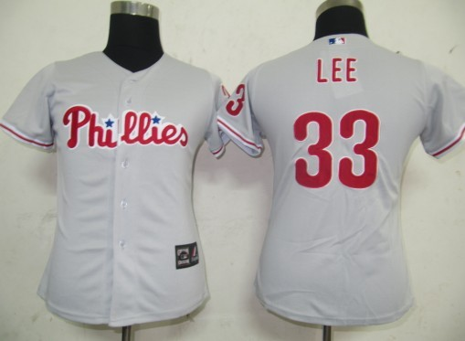 Philadephia Phillis 33 Lee Grey MLB Women Jerseys