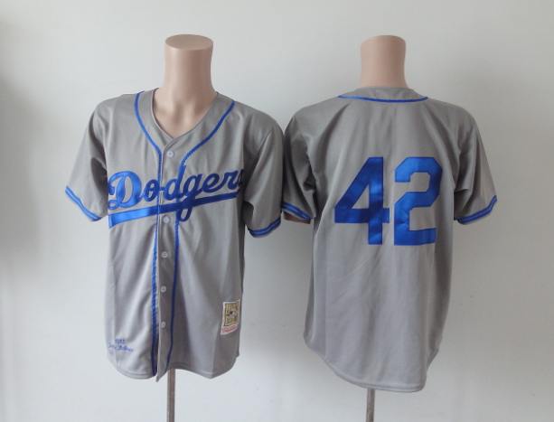 Los Angeles Dodgers 42 Robinson gray mlb jerseys